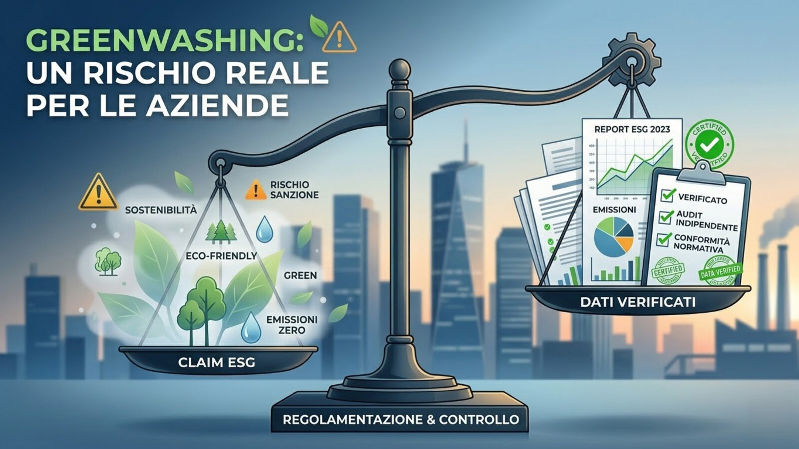 Infografica: il greenwashing come rischio reale per le aziende